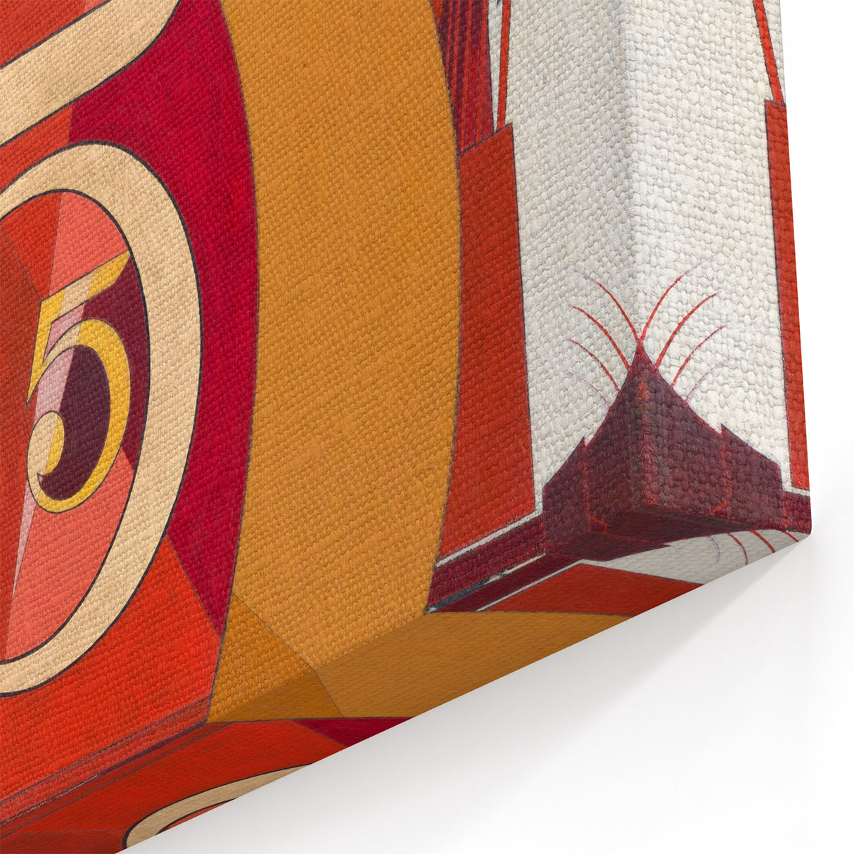 Modern Wall Art - Abstract Gold and Red Geometric Typography Design