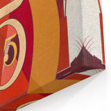 Modern Wall Art - Abstract Gold and Red Geometric Typography Design