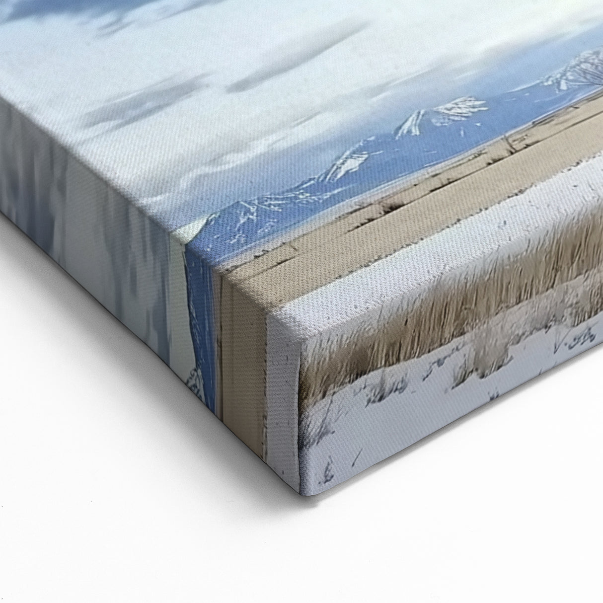 Snowy Red Barn with Dramatic Sky - Rustic Winter Wall Art for Decor