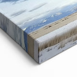 Snowy Red Barn with Dramatic Sky - Rustic Winter Wall Art for Decor