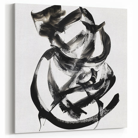 Minimalist Black and White Line Art – Modern Abstract Brush Strokes