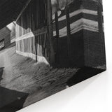 Black and White Barn Tunnel - Rustic Farmhouse Wall Art for Home Decor