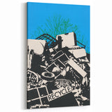 Modern Wall Art - Bold Recycle Poster with Vibrant Eco Message