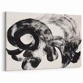 Bold Black and White Abstract Line Art – Modern Brush Strokes Canvas