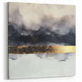 Abstract Gold and Gray Art – Modern Monochrome Canvas with Metallic Accents