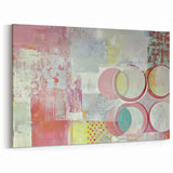 Abstract Pastel Dream Art – Soft Pink and Mint Geometric Canvas
