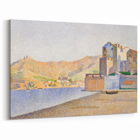 Modern Wall Art - Serene Pointillist Landscape of Coastal Town