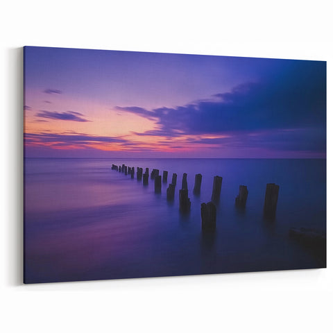 Twilight Ocean Wall Art - Serene Coastal Scene with Vibrant Hues