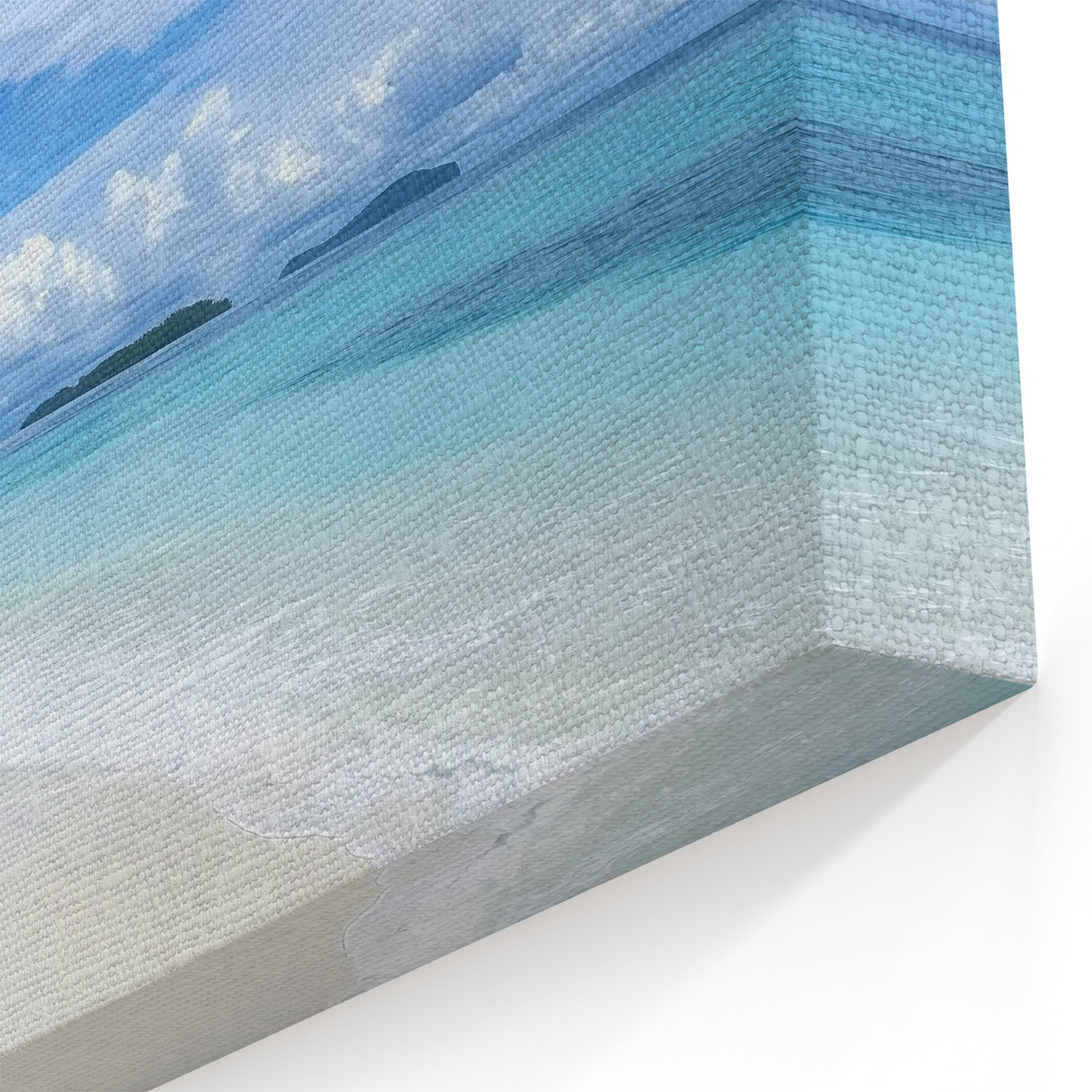 Tropical Paradise Beach Wall Art - Vibrant Ocean and Palm Tree Decor