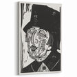 Black and White Expressionist Portrait – Abstract Monochrome Wall Art