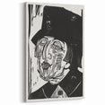 Black and White Expressionist Portrait – Abstract Monochrome Wall Art