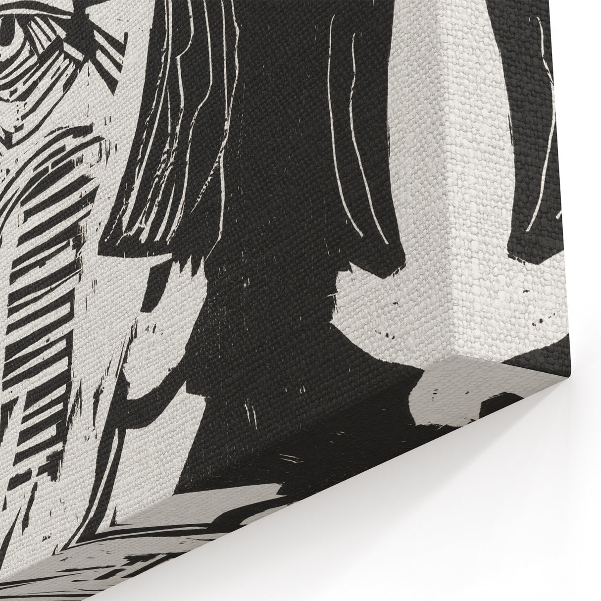 Black and White Expressionist Portrait – Abstract Monochrome Wall Art