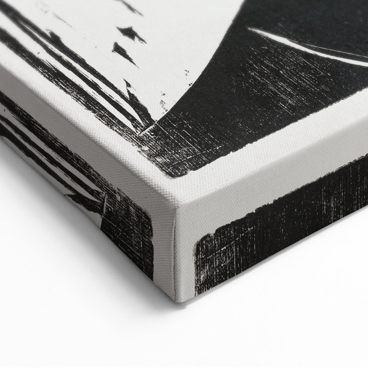 Black and White Expressionist Portrait – Abstract Monochrome Wall Art