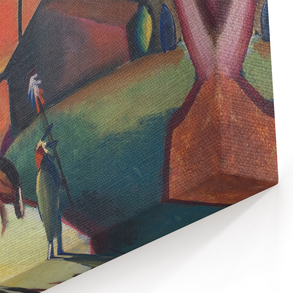 Expressionist Landscape Scene – Vibrant Indians on Horseback Wall Art