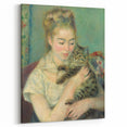 Impressionism Wall Art: Woman with a Cat by Pierre-Auguste Renoir Prints