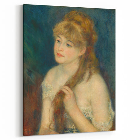 Impressionism Wall Art: Young Woman Braiding Hair by Renoir Prints