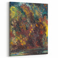 Expressionist Autumn Scene – Vibrant Riverbank Abstract Canvas Art