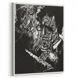 Bold Expressionist Portrait - Abstract Black and White Canvas Print