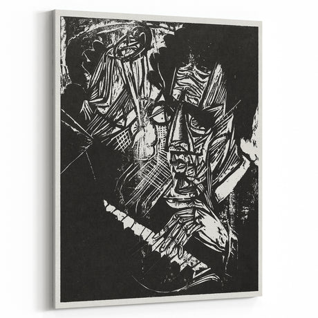 Bold Expressionist Portrait - Abstract Black and White Canvas Print