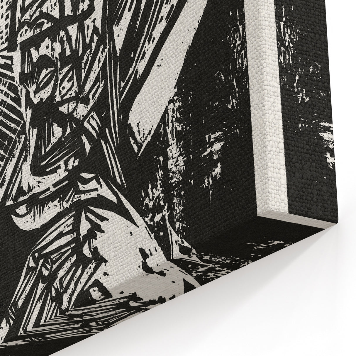 Bold Expressionist Portrait - Abstract Black and White Canvas Print