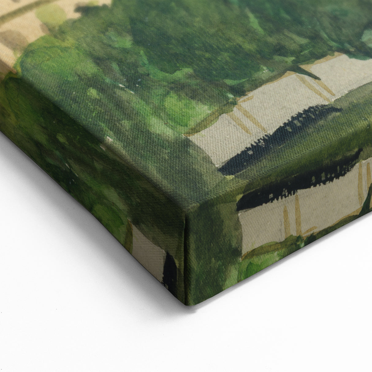 Serene Expressionist Landscape - Lush Green Countryside Canvas Print
