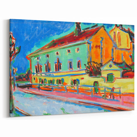 Vibrant Expressionist Cityscape - Colorful Dance Hall Canvas Print