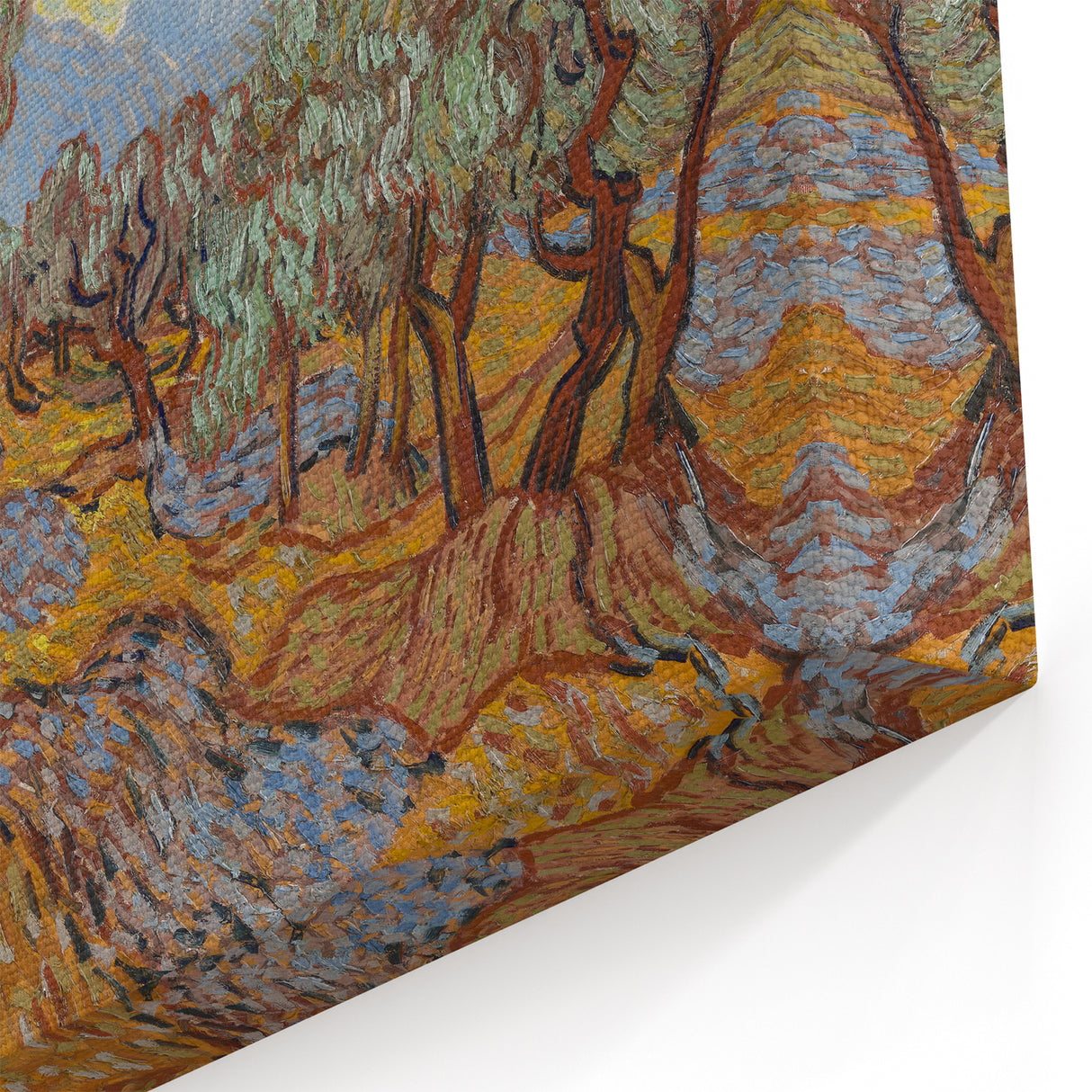 Van Gogh Olive Trees Under Sun - Impressionist Wall Art Print