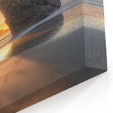 Golden Arch Coastal Wall Art - Majestic Sunset Beach Scene Decor