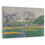 Pointillist Orchard Scene - Impressionist Wall Art Canvas Print