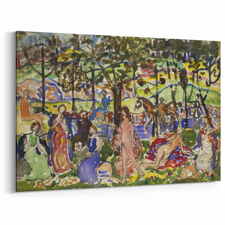 Prendergast Park Scene - Colorful Impressionist Wall Art Print
