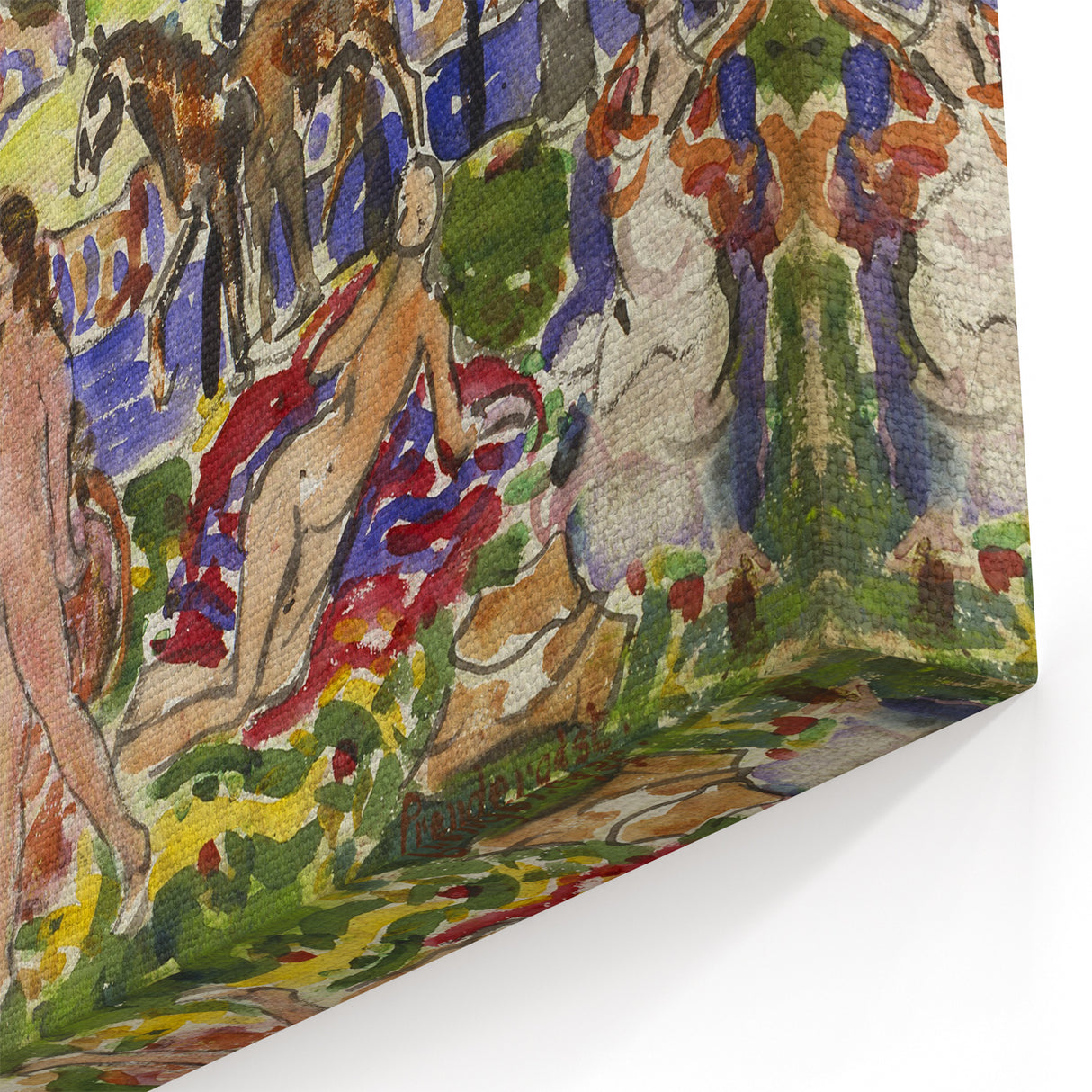 Prendergast Park Scene - Colorful Impressionist Wall Art Print