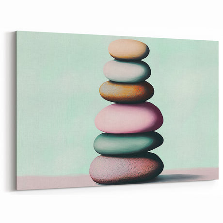 Natural Elements Wall Art - Stacked Stones Canvas Print