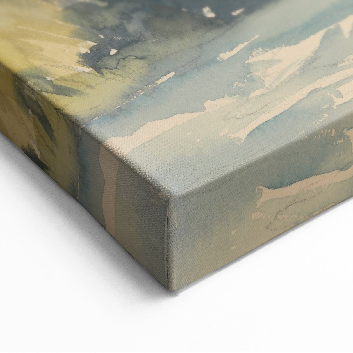 Old Castle Modern Wall Art – Serene Watercolor Landscape