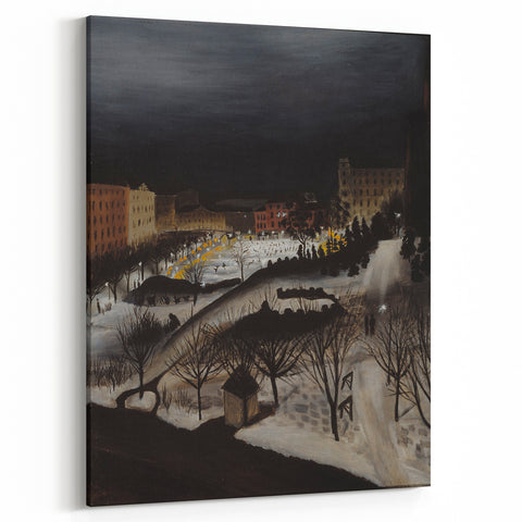 The Skating Rink Modern Wall Art – Enchanting Winter Scene