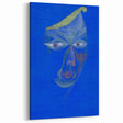 Modern Wall Art: Abstract Portrait on Bold Blue Background