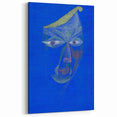 Modern Wall Art: Abstract Portrait on Bold Blue Background
