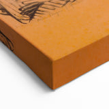 Modern Wall Art: Expressive Portrait on Warm Orange Background