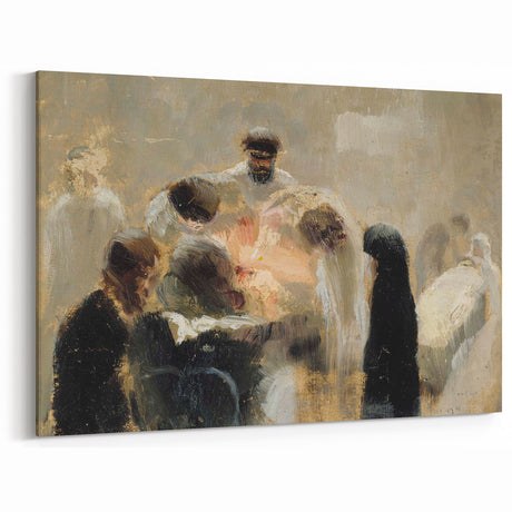 Modern Wall Art: Emotional Abstract Scene of Surgery in Muted Tones