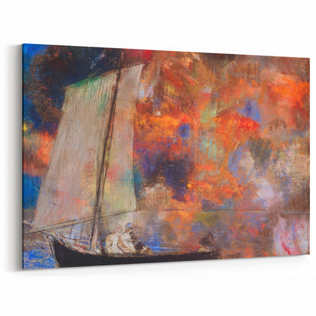 Modern Wall Art: Dreamy Sailing Scene with Vibrant Cloudscape