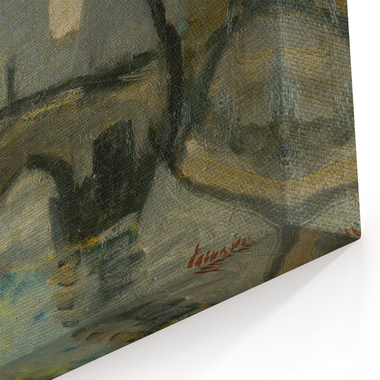 Modern Wall Art: Atmospheric Bridge Scene in Muted Gray Tones