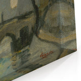 Modern Wall Art: Atmospheric Bridge Scene in Muted Gray Tones