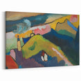Modern Wall Art: Vibrant Abstract Mountain Landscape with a Church