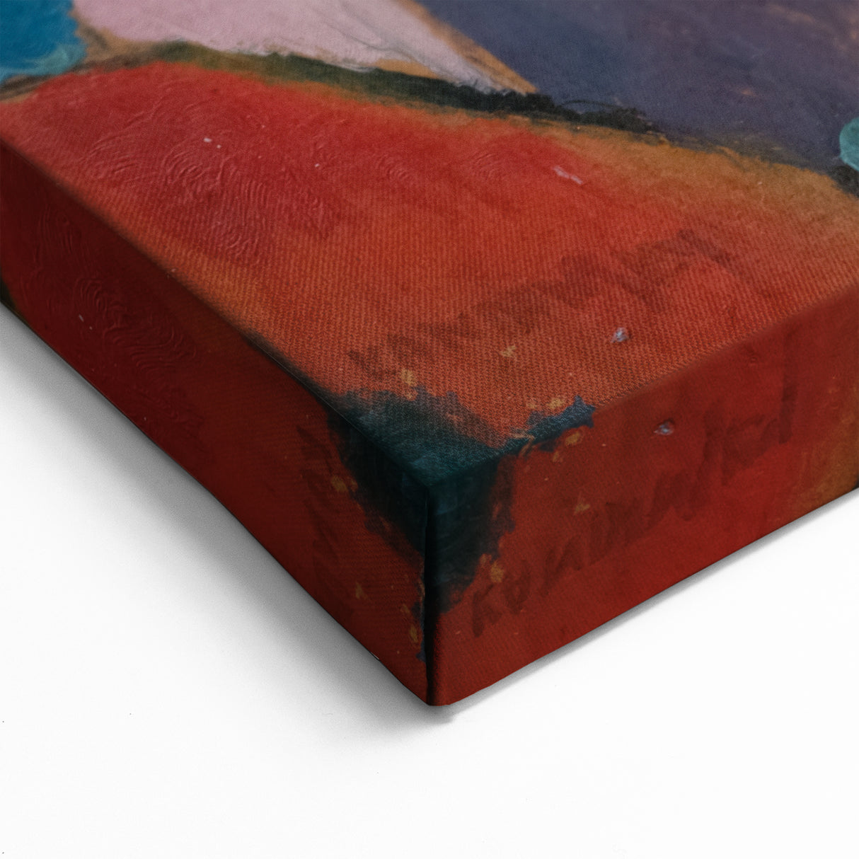 Modern Wall Art: Vibrant Abstract Mountain Landscape with a Church