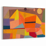 Modern Wall Art: Abstract Joyful Mountain Landscape in Vibrant Hues