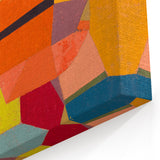 Modern Wall Art: Abstract Joyful Mountain Landscape in Vibrant Hues