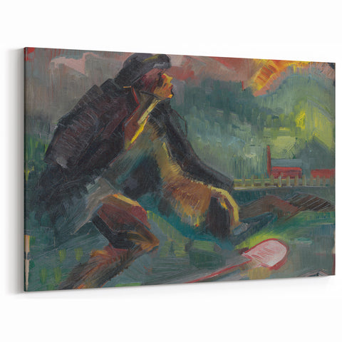 Powerful Expressionist Landscape - Dawn Canvas Print in Bold Colors