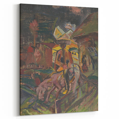 Emotive Expressionist Landscape - Departure Canvas Print in Bold Colors
