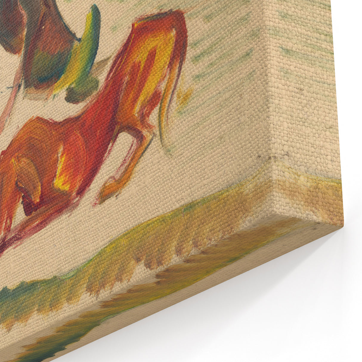 Vivid Expressionist Dogs in Landscape - Colorful Canvas Print