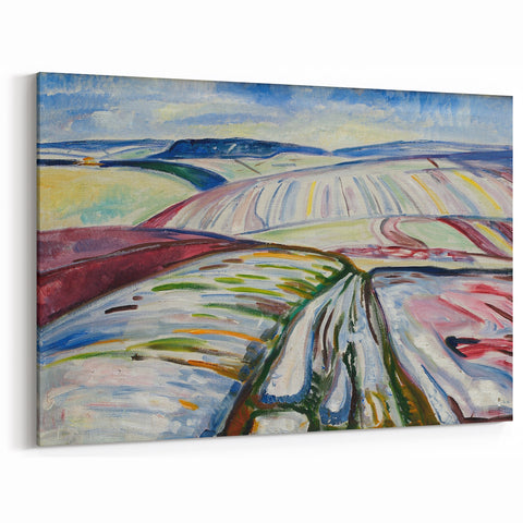 Expressionist Art: "Field in Snow" Modern Expressionism Landscape Art
