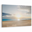 Tranquil Sunrise Beach Wall Art - Serene Ocean and Sandy Shore Decor